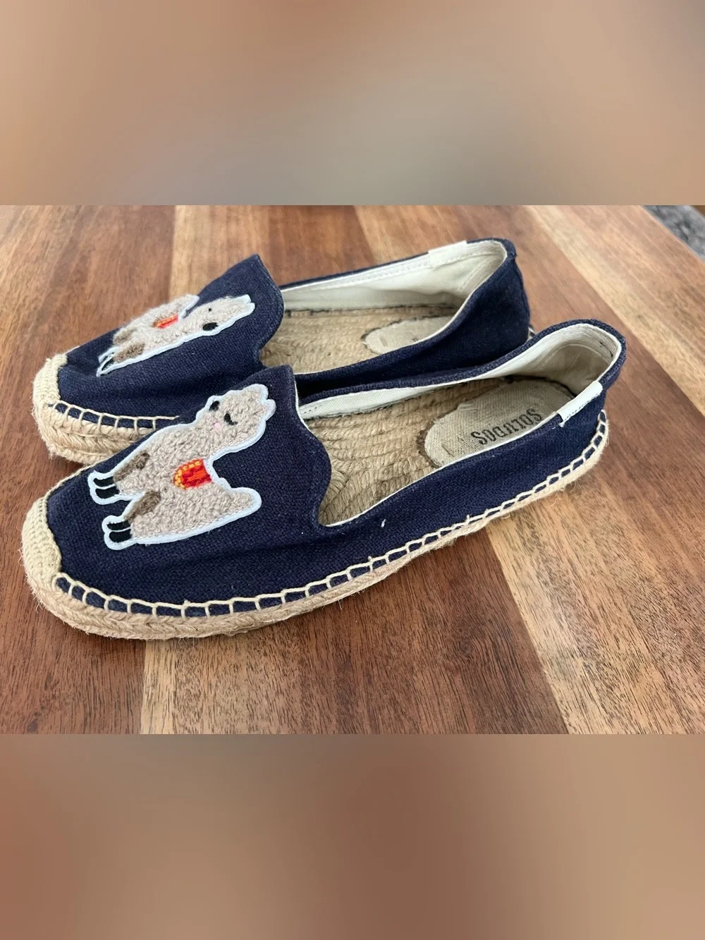 Soludos Navy Llama Espadrille Slip-Ons